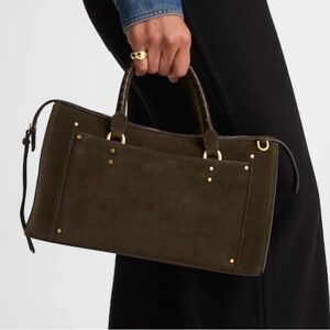 Madewell Whipstitched Satchel in Suede
